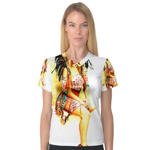 Indian 16 Women s V-neck Sport Mesh Tee by indianwarrior