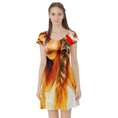 Indian 26 Short Sleeve Skater Dress by indianwarrior