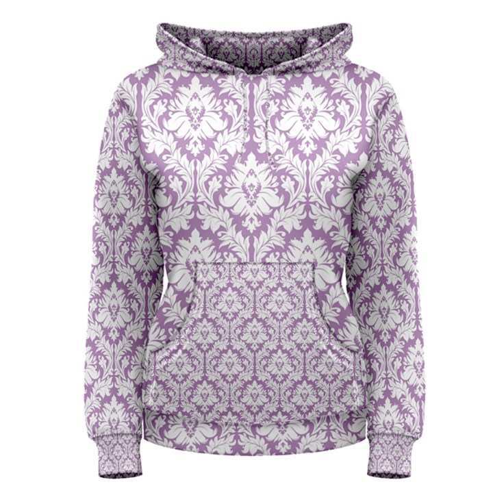 Lilac Damask Pattern Women s Pullover Hoodie