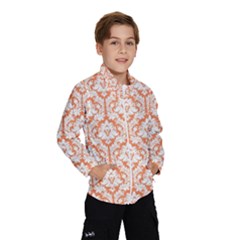 White On Orange Damask Wind Breaker (kids)