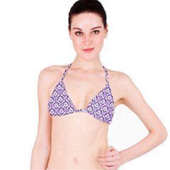 Royal Purple Damask Pattern Bikini Top by Zandiepants