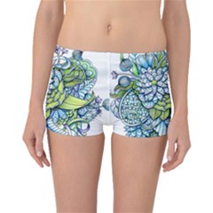 Peaceful Flower Garden Boyleg Bikini Bottoms by Zandiepants