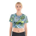 Peaceful Flower Garden Cotton Crop Top View1