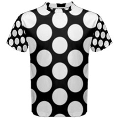 Black And White Polkadot Men s Cotton Tee by Zandiepants