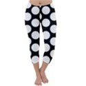 Black And White Polkadot Capri Winter Leggings  View1