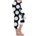 Black And White Polkadot Capri Winter Leggings  View3