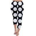 Black And White Polkadot Capri Winter Leggings  View4