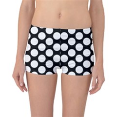 Black And White Polkadot Reversible Boyleg Bikini Bottoms by Zandiepants