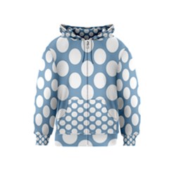 Blue Polkadot Kids  Zipper Hoodie by Zandiepants