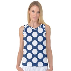 Dark Blue Polkadot Women s Basketball Tank Top by Zandiepants