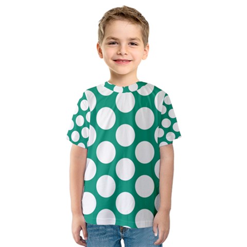 Emerald Green Polkadot Kid s Sport Mesh Tee by Zandiepants