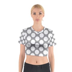 Grey Polkadot Cotton Crop Top by Zandiepants