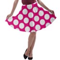 Pink Polkadot A-line Skater Skirt View1