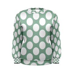 Jade Green Polkadot Women s Sweatshirt by Zandiepants