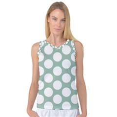 Jade Green Polkadot Women s Basketball Tank Top by Zandiepants