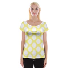 Yellow Polkadot Women s Cap Sleeve Top by Zandiepants