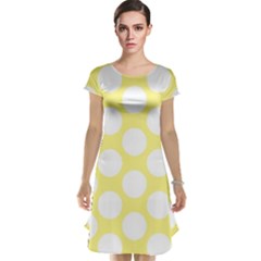 Yellow Polkadot Cap Sleeve Nightdress by Zandiepants