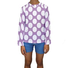 Lilac Polkadot Kid s Long Sleeve Swimwear by Zandiepants