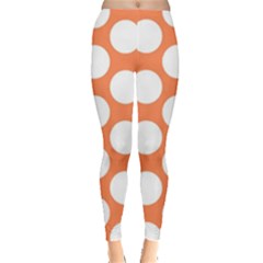 Orange Polkadot Leggings  by Zandiepants