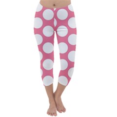 Pink Polkadot Capri Winter Leggings  by Zandiepants