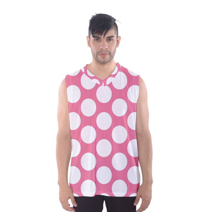 Pink Polkadot Men s Basketball Tank Top