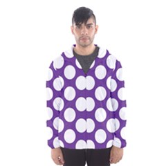 Purple Polkadot Hooded Wind Breaker (men) by Zandiepants