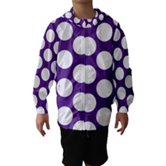 Purple Polkadot Hooded Wind Breaker (kids) by Zandiepants