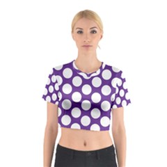 Purple Polkadot Cotton Crop Top by Zandiepants