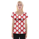 Red Polkadot Women s Cap Sleeve Top View1