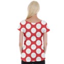 Red Polkadot Women s Cap Sleeve Top View2