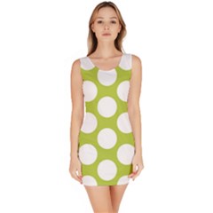 Spring Green Polkadot Sleeveless Bodycon Dress by Zandiepants