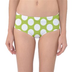 Spring Green Polkadot Mid-waist Bikini Bottoms by Zandiepants