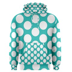 Turquoise Polkadot Pattern Men s Pullover Hoodie by Zandiepants