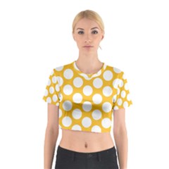 Sunny Yellow Polkadot Cotton Crop Top by Zandiepants