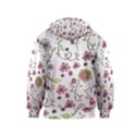 Pink whimsical flowers on pink Kids  Zipper Hoodie View2