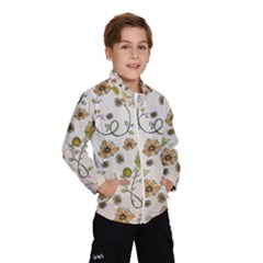 Yellow Whimsical Flowers  Wind Breaker (kids) by Zandiepants