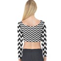 Black And White Zigzag Long Sleeve Crop Top View2