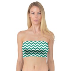 Emerald Green And White Zigzag Bandeau Top by Zandiepants