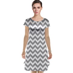 Grey And White Zigzag Cap Sleeve Nightdress by Zandiepants