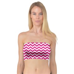 Hot Pink And White Zigzag Bandeau Top by Zandiepants