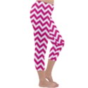 Hot Pink And White Zigzag Capri Winter Leggings  View3