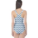 Blue And White Zigzag One Piece Swimsuit View2