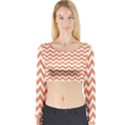 Orange And White Zigzag Long Sleeve Crop Top View1