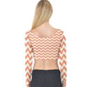 Orange And White Zigzag Long Sleeve Crop Top View2