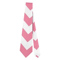 Pink And White Zigzag Neckties (two Side)  by Zandiepants