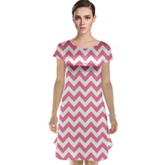 Pink And White Zigzag Cap Sleeve Nightdress by Zandiepants