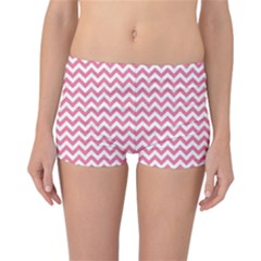 Pink And White Zigzag Reversible Boyleg Bikini Bottoms by Zandiepants