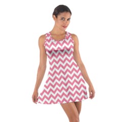 Pink And White Zigzag Racerback Dresses by Zandiepants