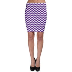 Purple And White Zigzag Pattern Bodycon Skirts by Zandiepants