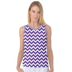 Purple And White Zigzag Pattern Women s Basketball Tank Top by Zandiepants